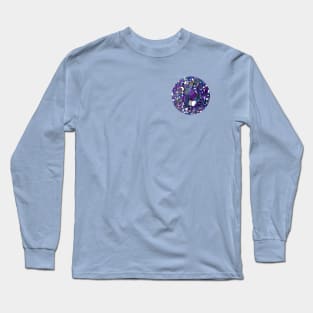 Small Cat on Blue Long Sleeve T-Shirt